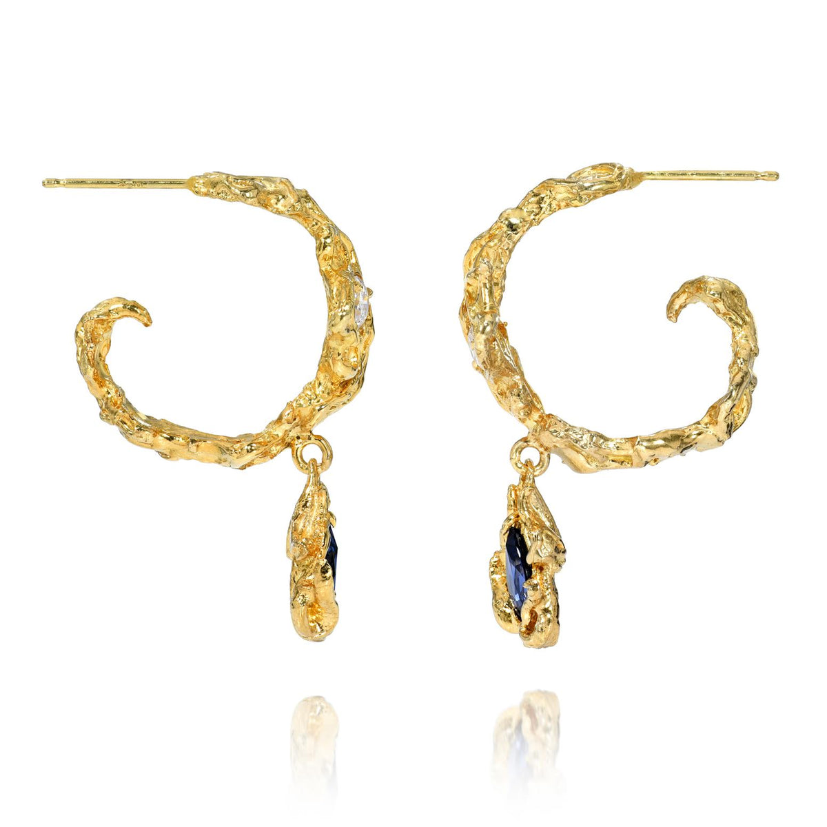 Comet Earrings - Sapphires